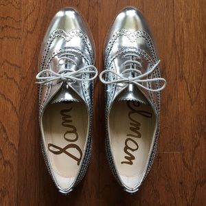 Sam Edelman silver oxfords