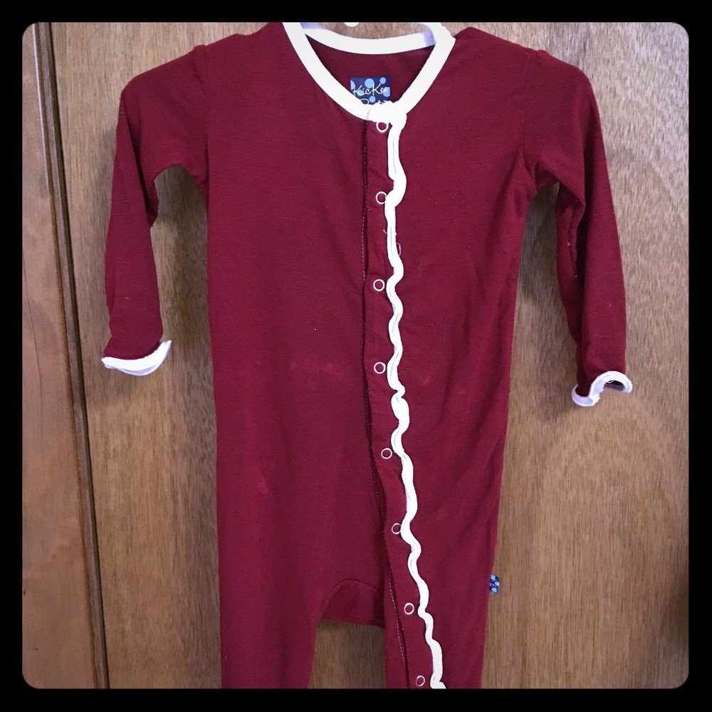 Kickee Pants holiday applique coverall 3-6 months