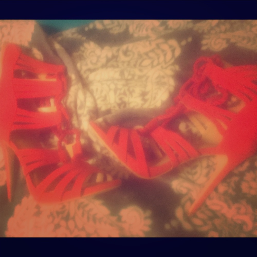 Red stilettos worn once