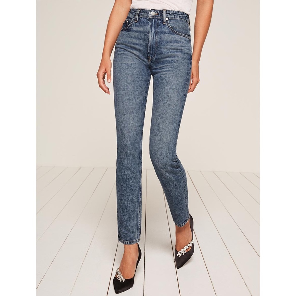 Reformation high rise cigarette jeans