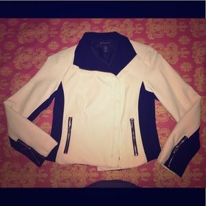 White Double-Breasted Pleather Jacket