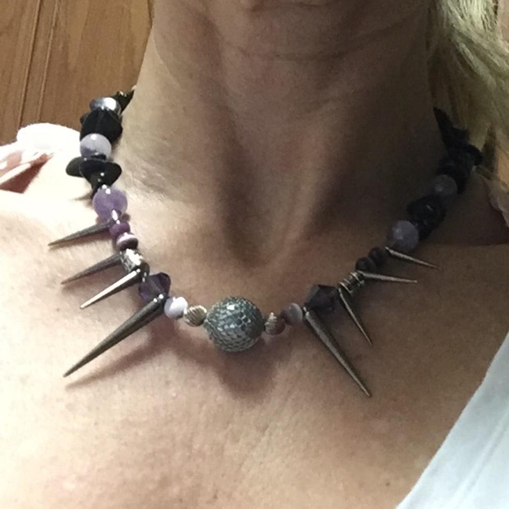 Purple beaded necklace