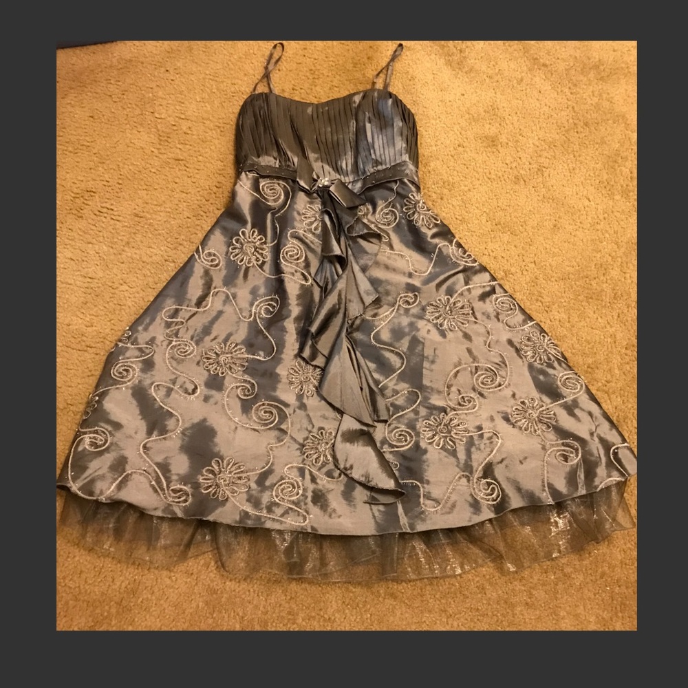 Silver Formal Cocktail Dress