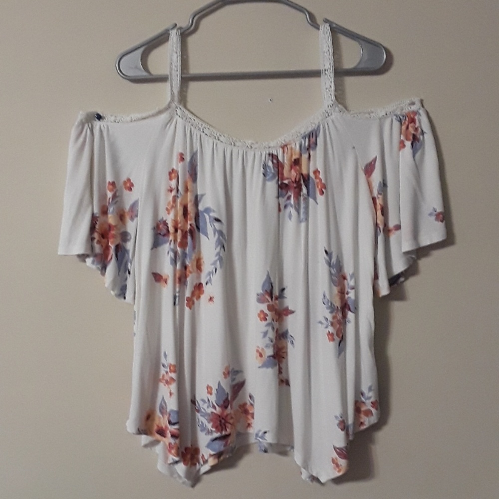 Off the shoulder flower shirt