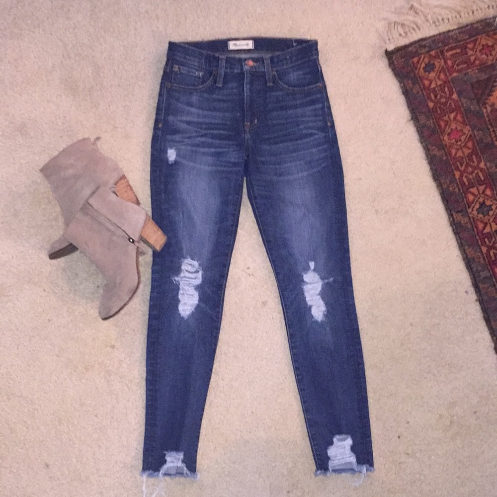 Madewell distressed 9" high-rise skinny jeans