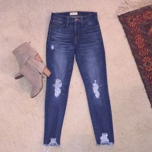 Madewell distressed 9" high-rise skinny jeans