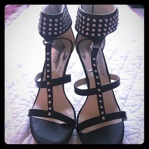 Michael Kors strappy 4.5 inch studded black