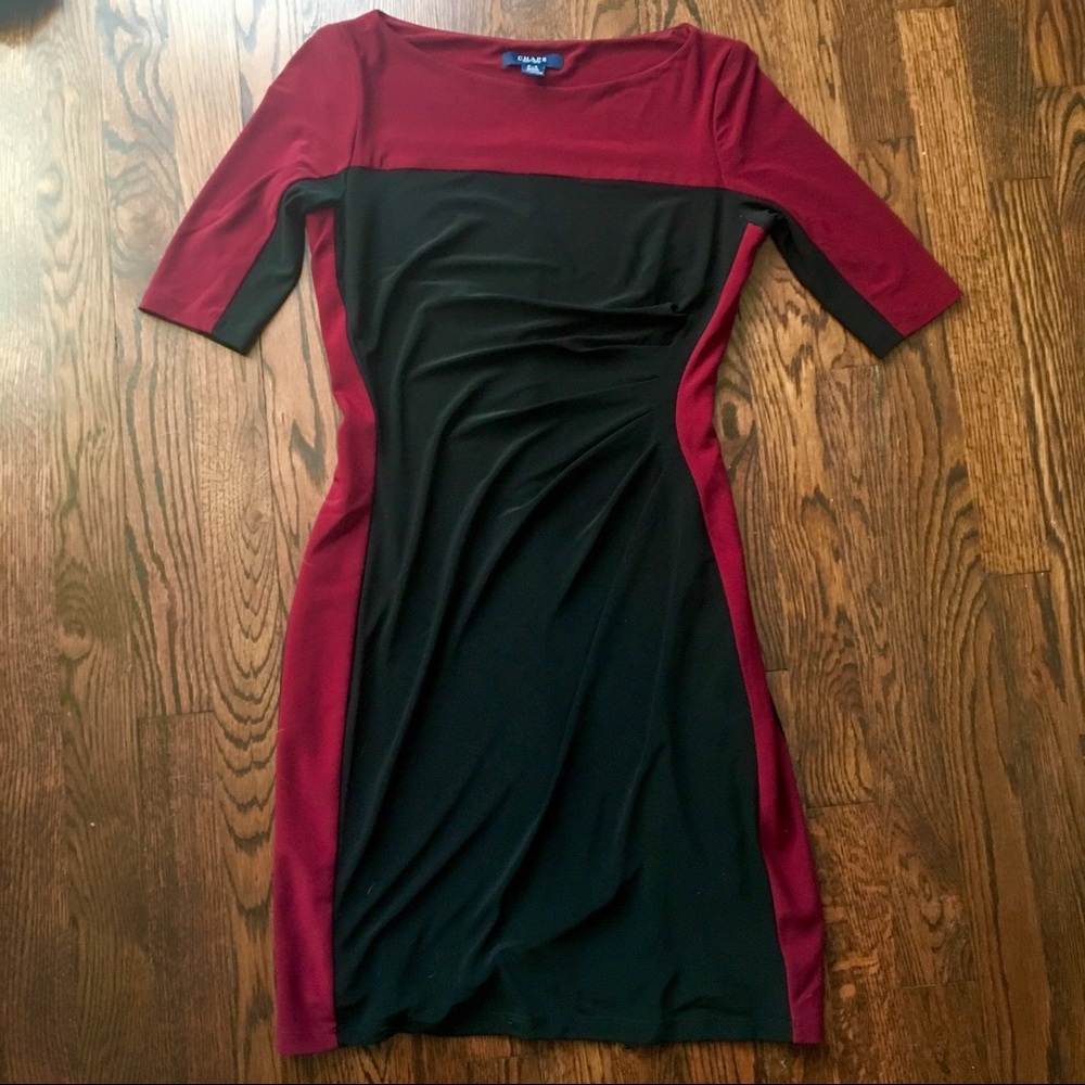 Maroon and Black Chaps Ralph Lauren Dress sz Small