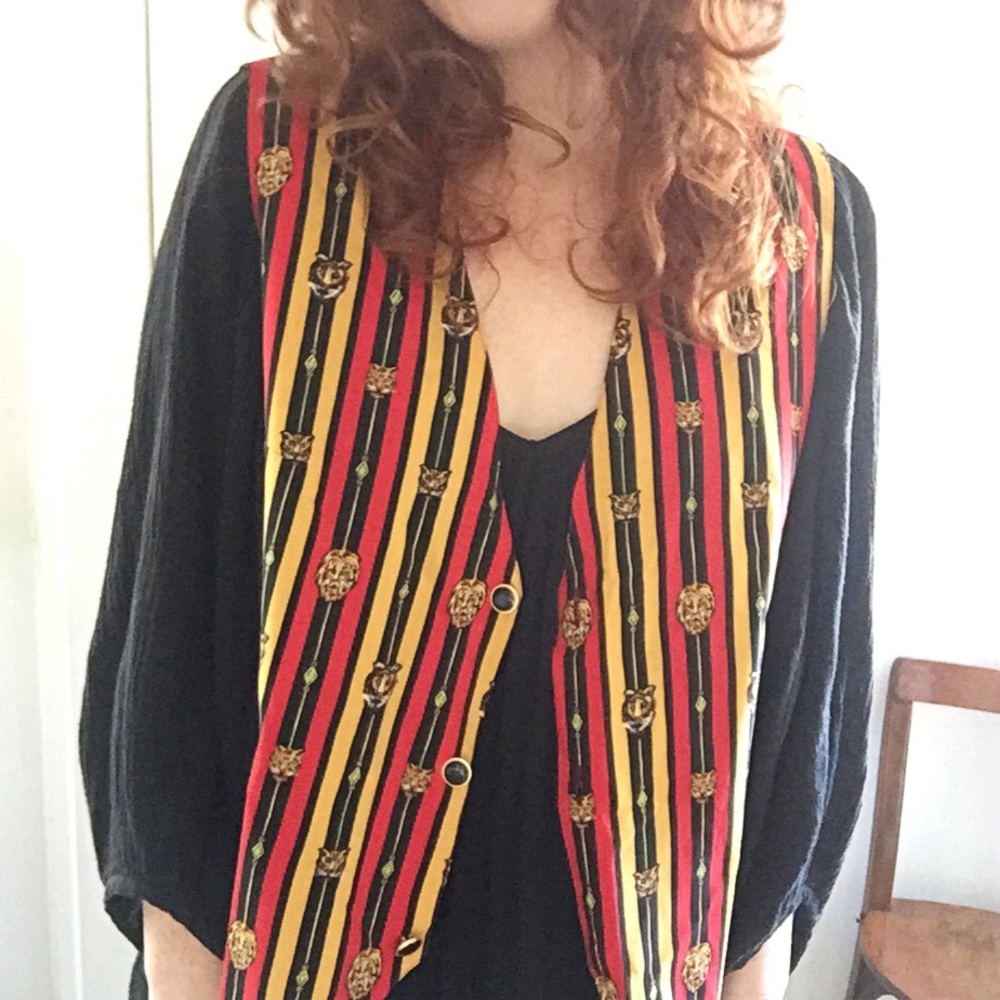 Vintage Bob Mackie 100% Silk Vest