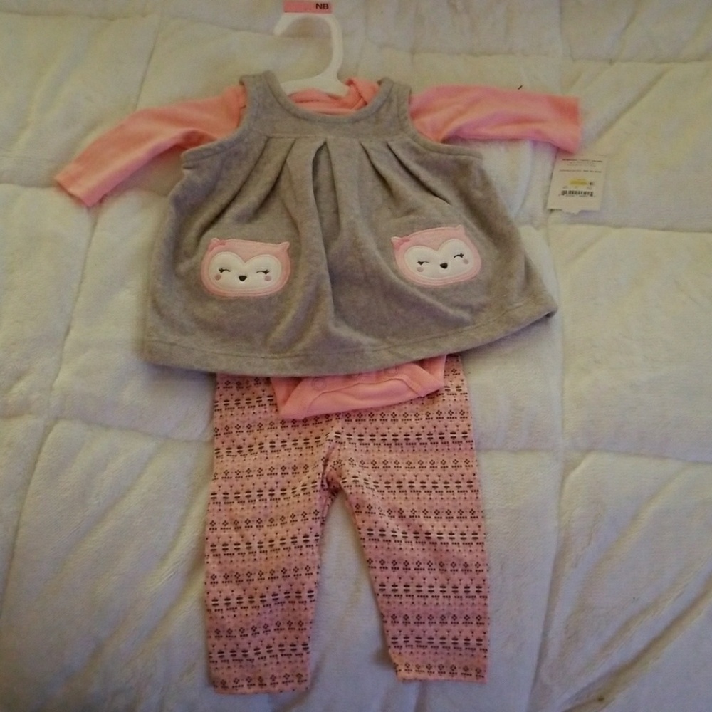 CARTER'S BABY GIRL NEWBORN SET 3 PIECES NEW W/TAG