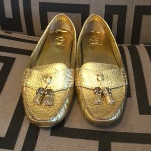 Tory Burch Gold Laurence Loafers