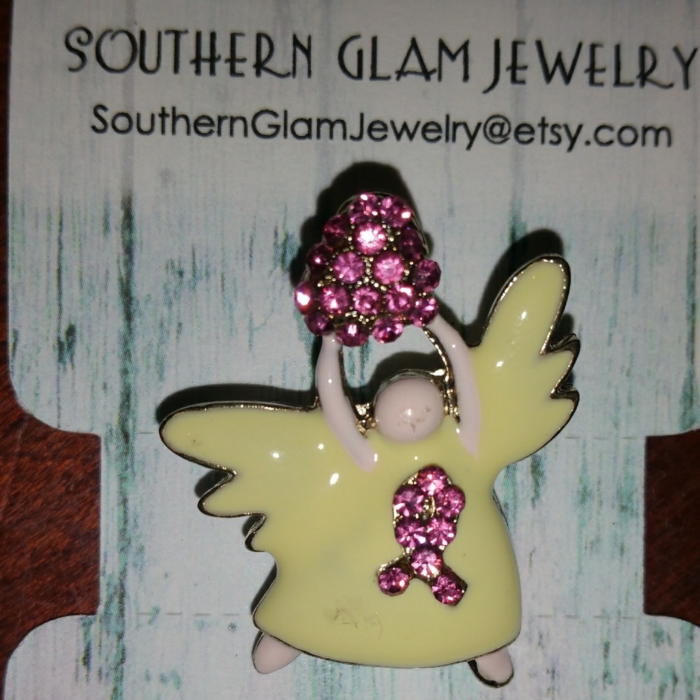 Angle Breast Cancer pin