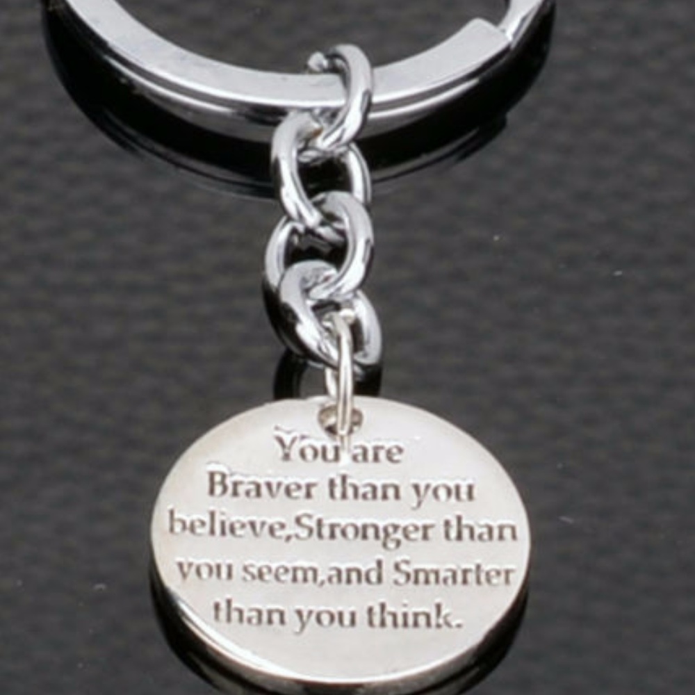 Men Women Unisex Silver Keychain
