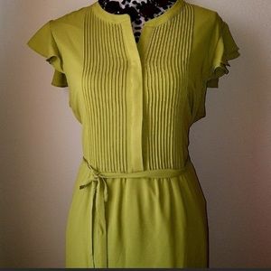 Nine West Green Flutter Sleeve Dress, size 14