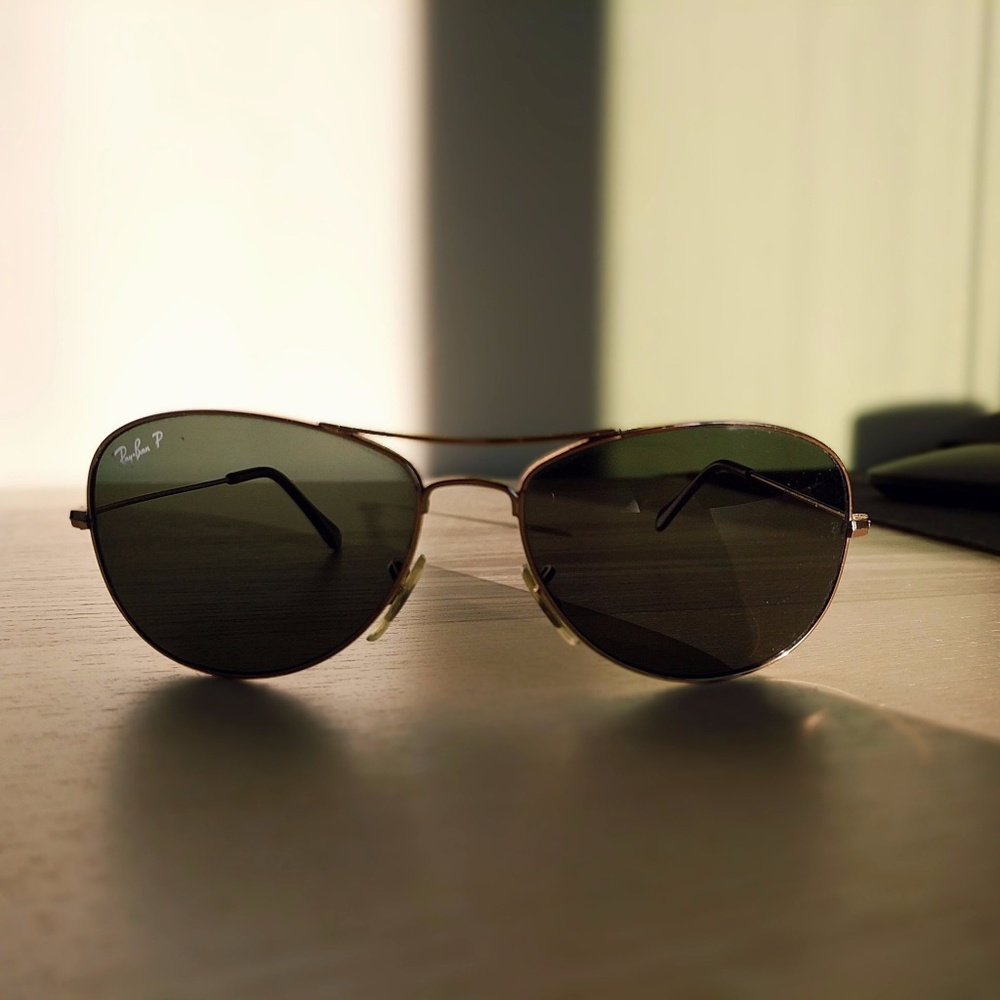 Ray Ban Polarized Gold Aviator Sunglasses