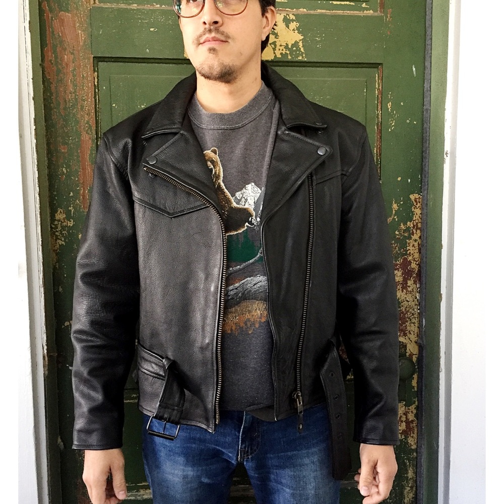 Amazing black leather motorcycle jacket