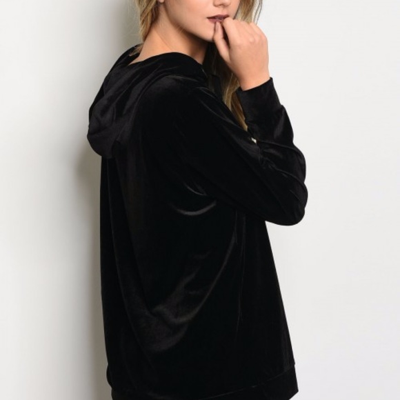 Black Velvet Hoodie - Picture 3 of 5