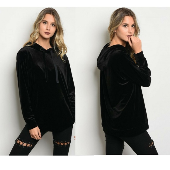 Black Velvet Hoodie - Picture 2 of 5