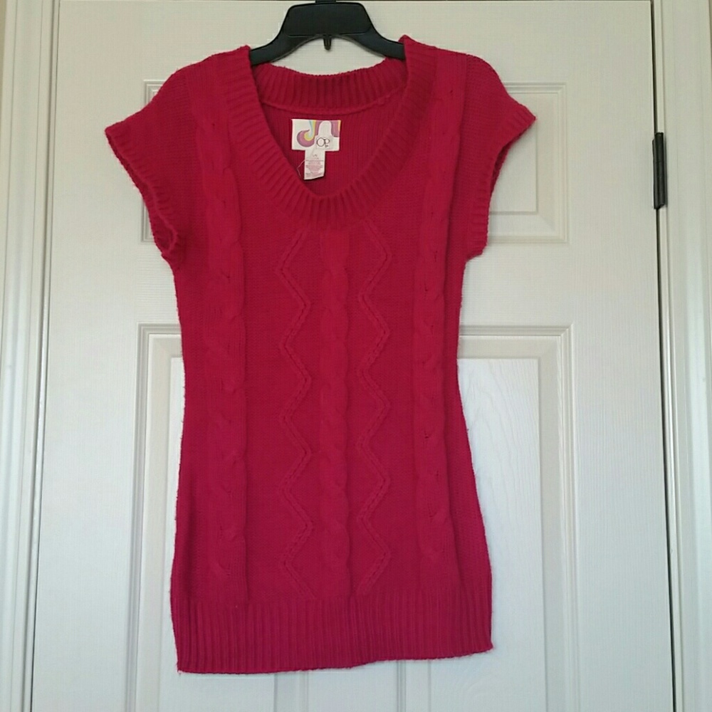 Fuschia tunic length sweater