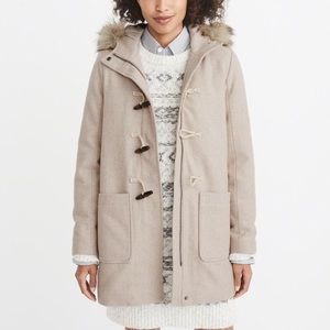 Abercrombie Wool Blend Duffle Coat in Oatmeal