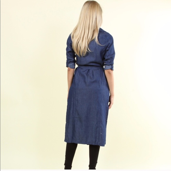 Long tie waist chambray dress 🎁🎉🎀 - Picture 2 of 2