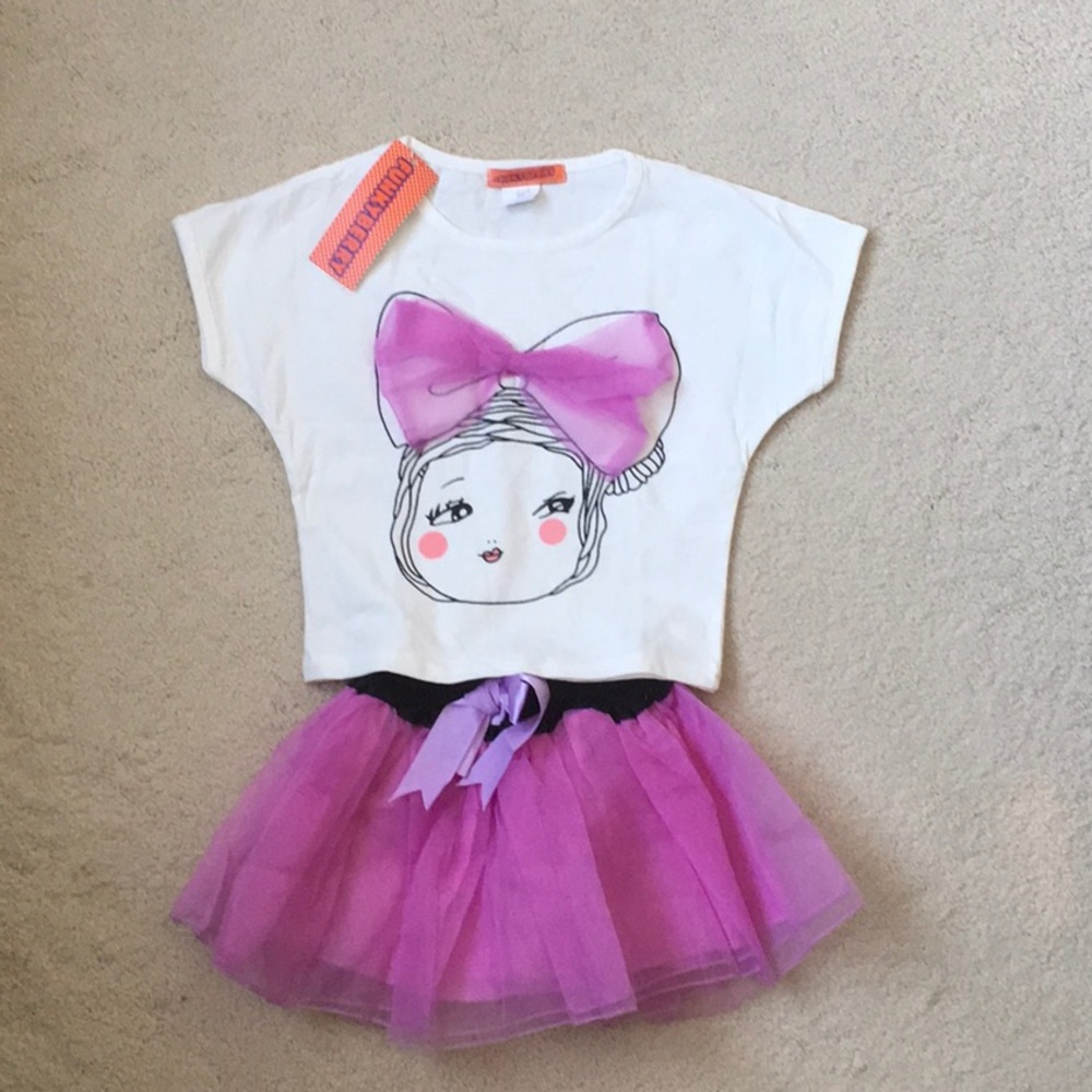 Girls Funkyberry Tee and Tutu Skirt Set NWT 3T