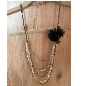 Long Silver Costume Necklace