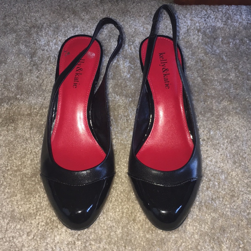Kelly and Katie Black Strap Heels