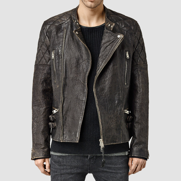 all saints distressed leather jacket