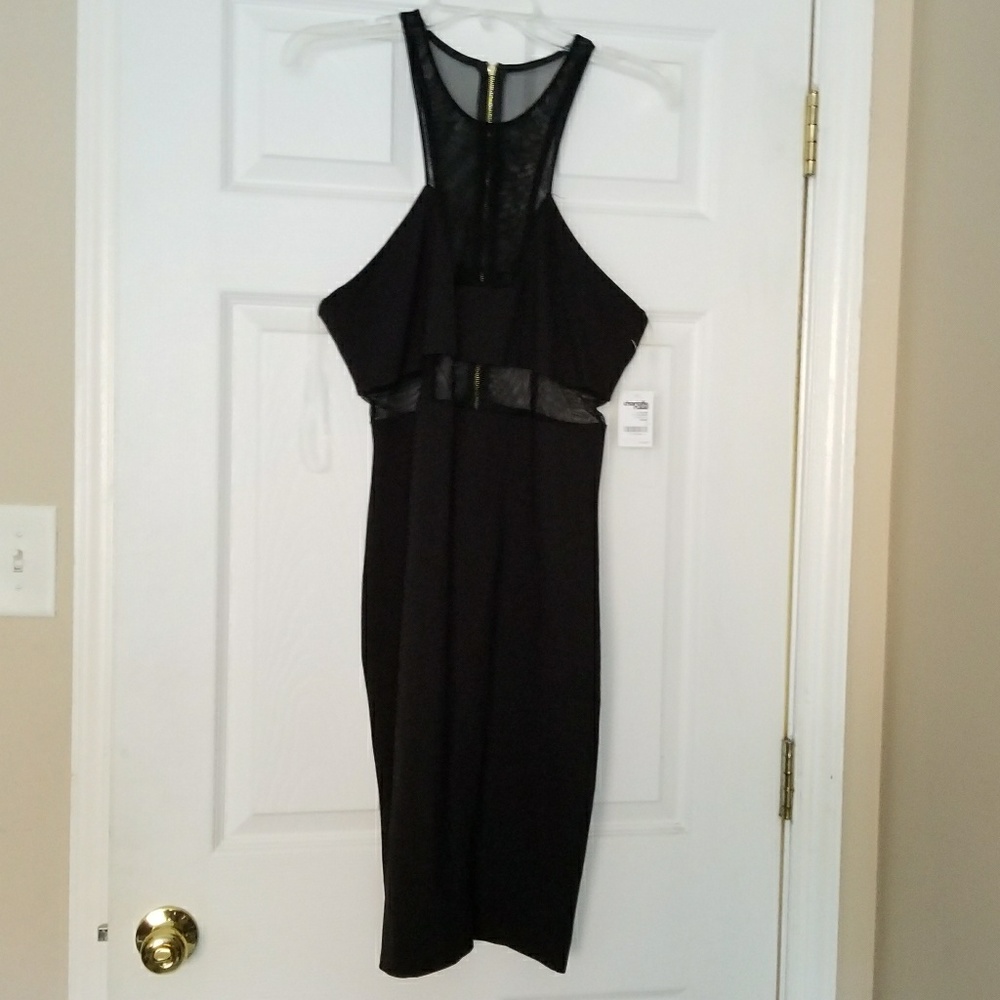Black midi dress size large