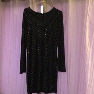Long sleeve black studded Jennifer Lopez dress