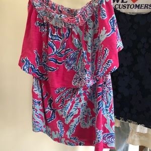Lily Pulitzer off the shoulder tube top