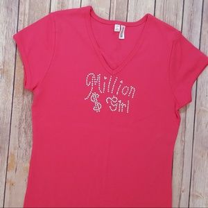 Million $ Girl T-shirt  L   NWOT