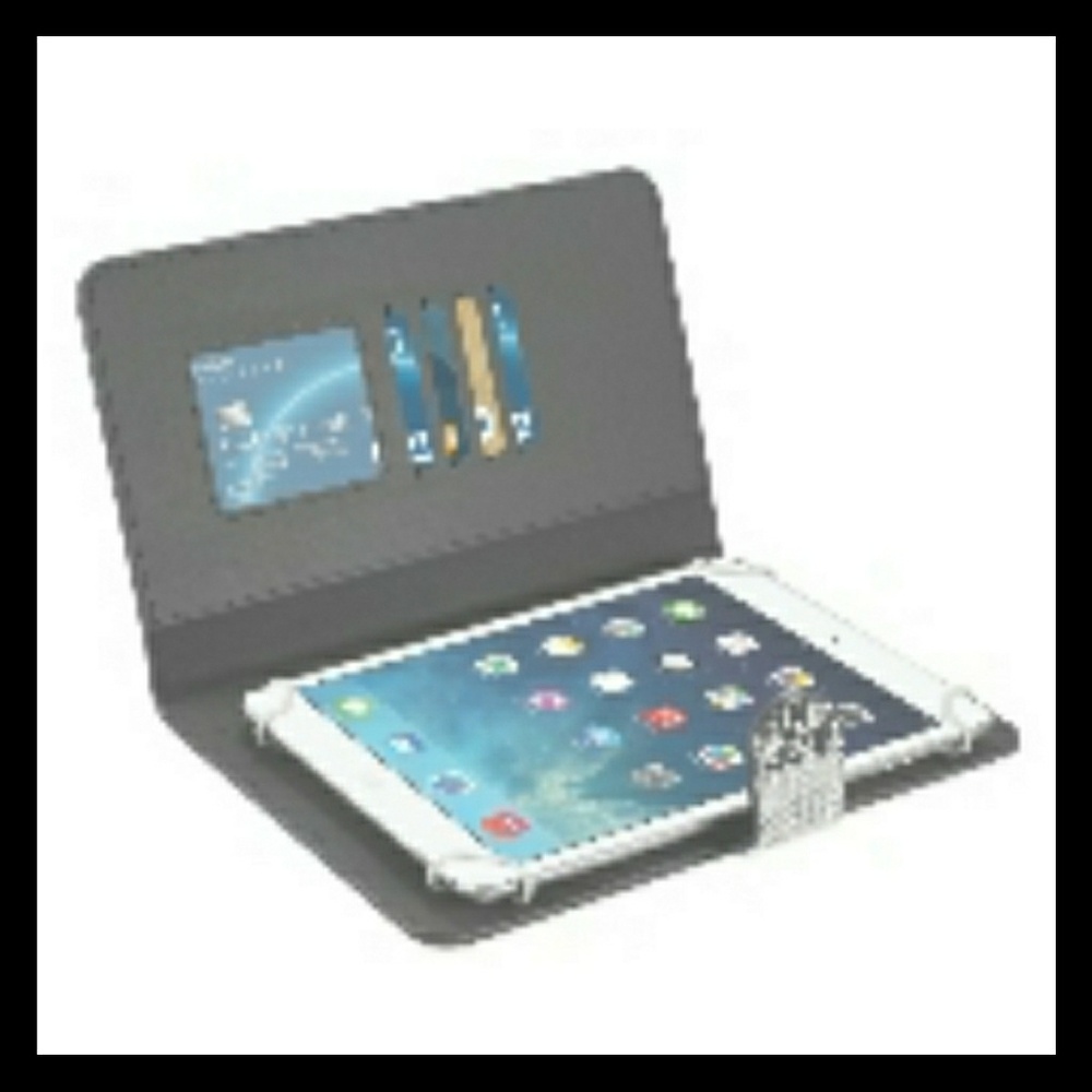Diamond Rhinestone Wallet Case For 8" Tablets - Picture 3 of 4