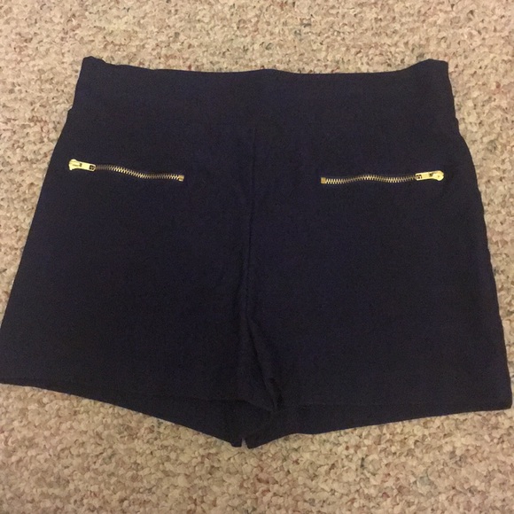 Navy blue high waisted shorts - Picture 1 of 3