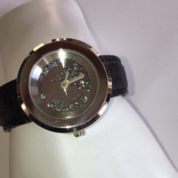 Andre Giroud Floating Diamond Black Ostrich Watch - Picture 2 of 7