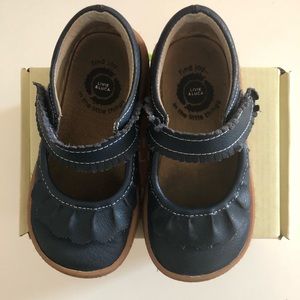 Livie & Luca Navy Blue Ruche Shoes