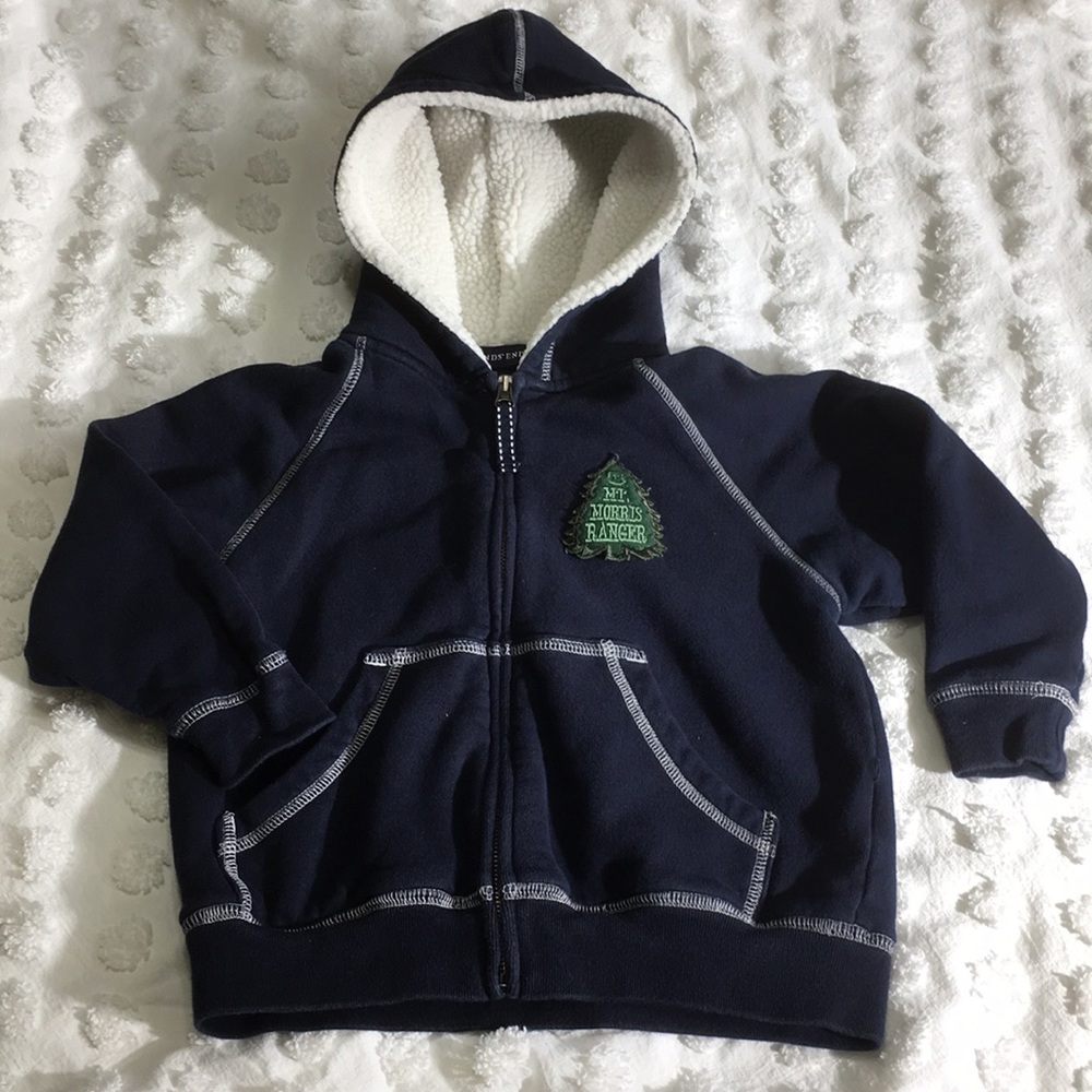 Lands End Toddler navy zip front hoodie