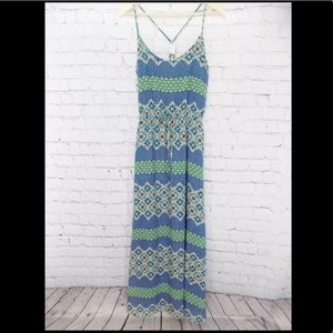Banana Republic Blue Green Maxi Dress