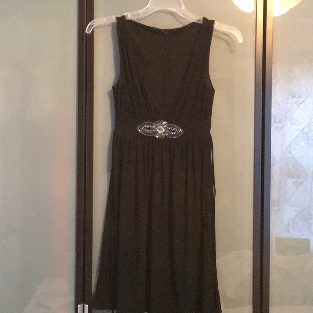 Mini dress with plunging neckline