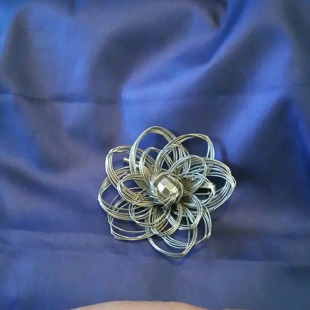 vintage silver filigree broach