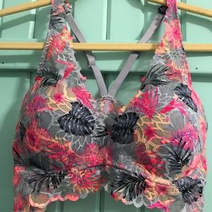 Victoria's secret pink  floral racer back bra