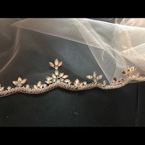 Blush Swarovski crystal veil