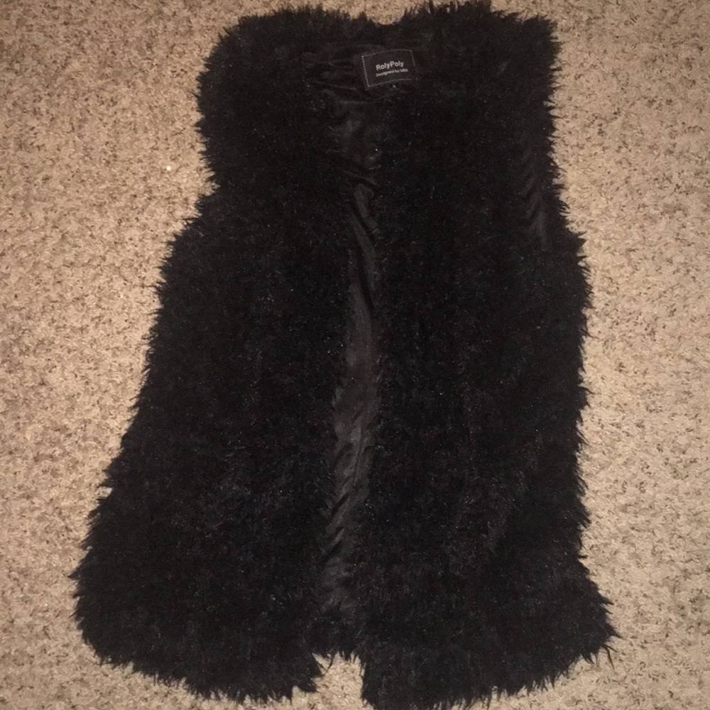 Black Faux Fur Vest