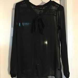 Black sheer blouse