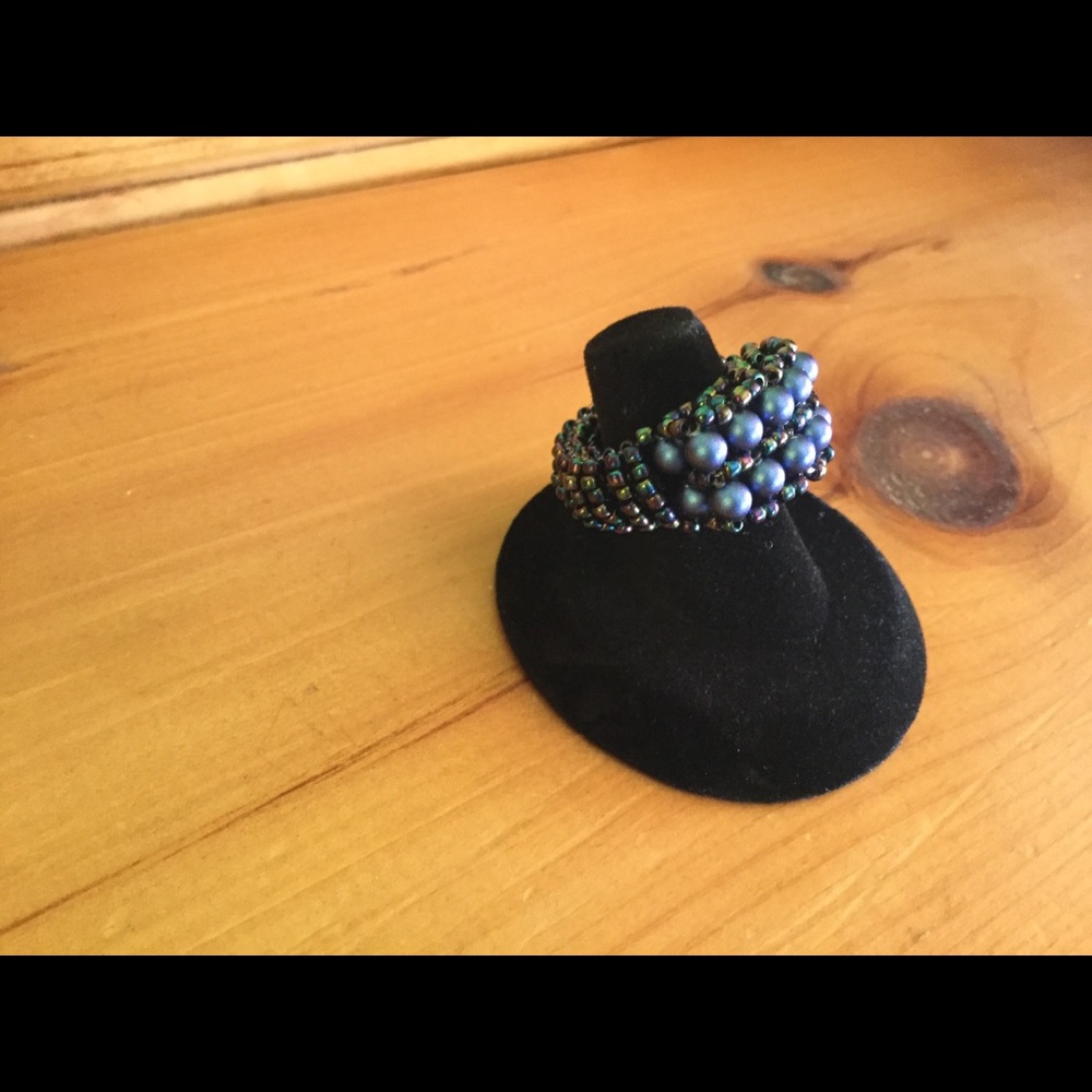 Swarovski Crystal Pearl Beaded Ring R8