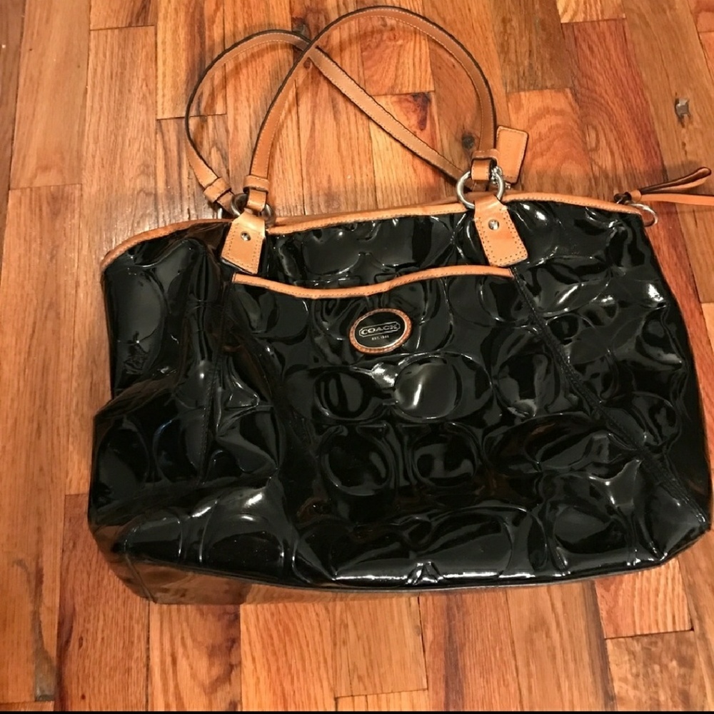 Black patent Coach Purse