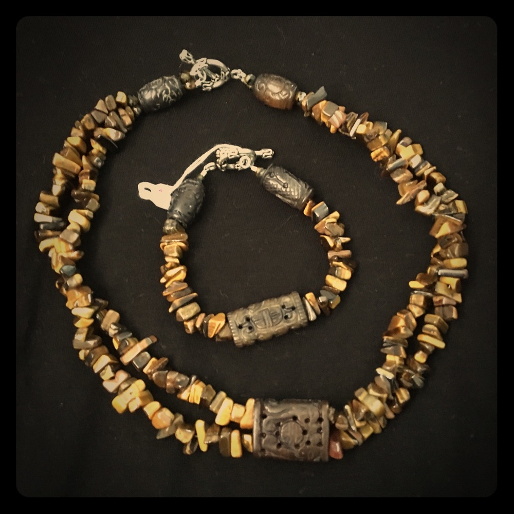 Tiger eye necklace and bracelet
