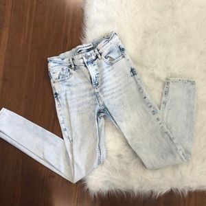 EXPRESS acid wash high waisted skinny jeans