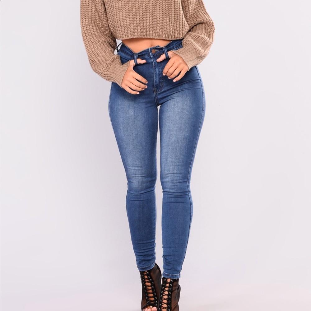 Medium Blue Wash Skinny Jeans